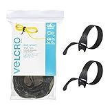 VELCRO Brand ONE-WRAP Cable Ties, 100Pk, 8 x 1/2" Black Cord Organization Straps, Thin Pre-Cut Design, Wire Management for Organizing Home, Office and Data Centers