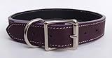 Luxury Italian Leather Tuscany Dog Collar - Eggplant Purple - 18