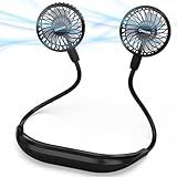 COMLIFE Portable Neck Fan, 2600mAh Battery Operated Ultra Quiet Hands Free USB Fan with Strong Wind, 360° Adjustable High Flexibility Wearable Personal Fan for Home Office Outdoor Travel (Black)