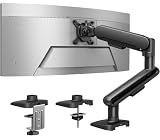HUANUO Ultrawide Monitor Arm for 13 – 40" Screens, Single Monitor Mount Holds up to 26.4lbs, Adjustable Monitor Stand with C-Clamp & Grommet Base, VESA Mount 75x75mm/100x100mm