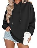 Zeagoo Plus Size Hoodie Oversized Sweatshirts Cotton Fleece Black Hoodies Woman for Women Loose Hooded Fall Winter Outfits 2026 Pullover Clothes