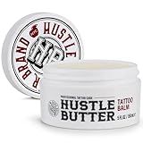Hustle Butter Tattoo Aftercare 5oz Tattoo Balm, Heals + Protects New Tattoos and Rejuvenates Older Tattoos - 100% Vegan Cream No-Petroleum
