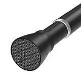 QINGYUN Black Tension Curtain Rod 28 to 48 Inch Spring Rod No Drilling Adjustable Shower Curtain Rod for Windows, Bathrooms, Closet, Kitchen