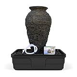 Aquascape Stacked Slate Urn Water Fountain Kit for Landscape and Garden, Medium | 58090