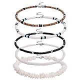 FIRAZIO 5Pcs Puka Shell Necklace Men