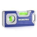 WORKPRO Small Level, 4-1/2 Inch Mini Level Tool, Magnetic Pocket Level with 2 Different Bubbles 90°/180°, Aluminum Alloy Construction, Cobalt Blue