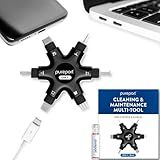 PurePort USB-C Multi-Tool Phone Cleaning Kit | Clean Repair & Restore Cell Phone Tablet & Laptop USB C Ports & Cables | Fix Unreliable & Bad Connections | Extend The Life of Your Tech Devices (Black)