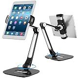 AboveTEK Tablet Stand, Multi-Angle Adjustable iPad Stand Holder, 360° Swivel Tablets Stand Aluminum Desk Mount Fits 4”-11"(Diagonal) iPad/mini/Air/Pro for Business Kiosk Office – Black