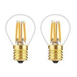 Tsunetani-S11 LED Bulb Filament 4W Equivalent to 40 Watt Incandescent Appliance Bulb- E17 Intermediate Base Mini Globe Light Bulbs 2700K Warm White for Cabinet, Closet, Exit Sign Light Bulb - 2Pack