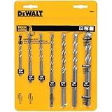 DEWALT Masonry Drill Bit Set, Percussion, Concrete & Block, 7-Piece (DW5207)