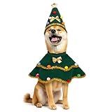 cyeollo Dog Christmas Costume Cute Christmas Tree Outfit Pet Dog Clothes Puppy Xmas Costumes for Small Medium Dogs, Green M