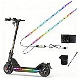 Lumiride Scooter LED Lights, Dream Color RGB Light Strip for Electric Scooter, Battery Powered Night Riding Safety Accessories, USB Powered Underglow Decoration for Bike Skateboard