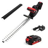 MZK 22'' Cordless Hedge Trimmer, 20V Bush Trimmer, Handheld Hedge Cutter, Grass Shrub Trimmer, Lightweight & Compact Trimmer(Battery & Charger Included)