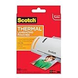 Scotch Thermal Laminating Pouches, 100 Count, Clear, 5 mil., Laminate Business Cards, Banners and Essays, Ideal Office or School Supplies, Fits Letter Sized (8.9 in. × 11.4 in.) Paper