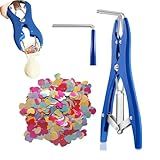 GCFTIFF Balloon Stuffing Tool,Balloon Expander Pliers,Balloon Stuffing Machine, Stainless Steel Blue Extended Balloon Mouth Expander & Come with Filling Confetti Paper Multicolor (Heart-shape)