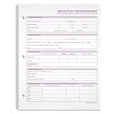 Employment Application Forms, 8.5 x 11 inches, Pack of 100, Double-Sided, 3-Hole Punched, White Paper