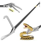 SMOQIO Snake Grabber Tool, 47in Compact Power Snake Tongs, All-Aluminum Alloy Reptile Catcher Grabber with Anti-Slip Grip, Wide Jaw Multi-Function Handling Tool with Lock