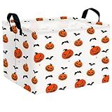 ASKETAM Large Halloween Basket Gift Personality Pumpkin Ghost Parties Decor Kid Trick or Treat Basket for Boys and Girls Rectangular Storage Bin Box (Pumpkin Bat)