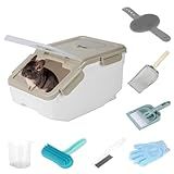 Extra Large Chinchilla Sand Bath Container Kit, Plastic Chinchilla Dust Bath House with Wash and Care Accessories, Dust Bathtub for Chinchillas Hamster Hedgehog Guinea Pig and Other Small Animals