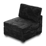 HOOOWOOO Modular Sectional Sofa Couch Matching Middle Seat(Black Velvet Corduroy)