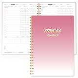 Fitness Journal Workout Planner for Women & Men - A5(5.5" x 8.5") Sturdy Workout Log Book for Gym & Personal Home Workouts - Pink