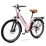 Aelith 26" Electric Bike for Adults – Powerful 1000W Motor, 48V Removable Battery, 7-Speed, Front Suspension & LCD Display – Commuter and Mountain EBike for Women