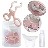 Contact Lens Applicator Tool, Color Contact Lenses Wearing Aids, Portable Eye Opener for Easier Apply/Remove Contact Lens, with Contact Lens Case, Sucker+Tweezer with Soft Tip, Mirror, Eye Wash Cup