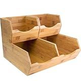 HOMESTEAD Bamboo Pantry Storage Bins – Potato & Onion Storage Bin for Pantry Organizers, Produce Organizer Set of 3 – Slide out Bin Access
