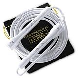 Honor Athletics | Pro Boxing Rope 3.0 | 5.3mm Jump Rope Indoor/Outdoor Adjustable For Boxing | Ultra-Durable, Non-Kinking TPU-PVC blend / Unbreakable Handles | Adjustable | Skipping Rope (White Handles / White Cord)