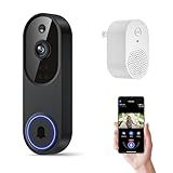Orbitell Wireless Wi-Fi Video Doorbell Camera with Two Way Audio, Night Vision, Cloud Storage, Smart AI Motion Detection, Support 2.4GHz Wi-Fi only