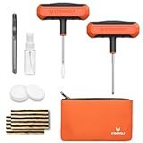 ETENWOLF Flat Tire Repair Kit with Plugs 16 Pcs, Heavy Duty Tire Plug Kit for Car, Motorcycle, ATV, Jeep, Truck, Tractor (Vivid Orange)