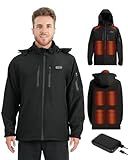 LXZNCD Heated Jacket for Men with 16000mAh Battery Pack, Winter Windproof Waterproof Soft Shell Mens Heated Jackets Coat (US, Alpha, X-Large, Regular, Regular)