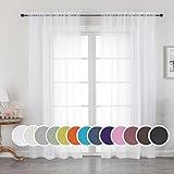 OWENIE Sheer Curtains 84 inches Long 2 Panels Set for Living Room/Bedroom, Rod Pocket Voile Sheer Panel Drapes, White, 2pcs, Each 42" W x 84" L