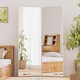 brisafe 360-Degree Folding Full-Length Mirror - 71"x47" Oversized Anti-Shatter Nano Film Mirror, Space-Saving Foldable Design for Home Gym/Yoga Studio,White, 60% Commercial Insurance Discount