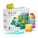Hey Clay 15 Cans Set - Colourful Modelling Kids Air-Dry Clay 15 Cans with Sculpting Tools and Fun Interactive Instructions for Children Age 3+ (Exotic Pets)
