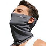 oplace Neck Gaiter Scarf Bandana for Motorcycle, Under Helmet Short Length with Ear Holes, Cooling UV Protection Breathable Mesh, Lightweight Windproof Dustproof Face Cover for Men/Women, Grey