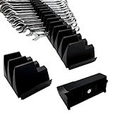 46PC Magnetic Wrench Organizer Set for Toolbox Storage - Heavy Duty Wrench Rack with SAE/Metric Labels & Upgraded Magnet - Black Tool Drawer Organizer (Ideal for Mechanics and DIY)