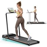 Abonow Walking Pad, 2.5 HP Under Desk Treadmill, 2 in 1 Walking Pad with Incline, Walking Pad with Handle Bar, LED Display & Remote Control, Portable Treadmill for Home Office, 265 lbs Capacity