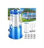 KimFilter Transparent 1000 GPH Above Ground Pool Filter Pump – Easy Cartridge Status Viewing | Powerful Pool Cartridge Filter Pump System | Enhanced Circulation & Filtration for Crystal-Clear Water