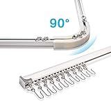 3.6ft-10.8ft Upgraded Aluminum Curtain Track, Ceiling or Wall mount , Curtain Rail System with 90 Degree Corner Bends, Windows and Room Divider Ceiling Track set with Runners and Hooks(White)