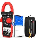 BTMETER AC/DC 1000A Clamp Multimeter, 4000 Counts Digital Clamp-on Meter with Data Logging Measure Amp Volt Ohm Capacitance Frequency Temperature Continuity, Electrical Tester 570T-APP