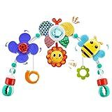 Lynncare Adjustable Arch Bassinet Toys for Infant & Toddlers, Stroller Arch, Baby Crib Toys with Fascinating Hanging for Stimulating Baby’s Senses and Developing Motor Skills