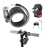 eMjollRay 4 Feet Scooter Lock - Anti Theft Cable Lock with Mounting Bracket, Fits Electric Scooter, Road Bike, Mountain Bike
