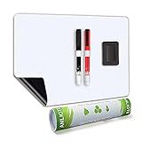 ANLIOTE Magnetic Dry Erase Board Fridge White Board Sheet 20x13 inch, Flexible Large Refrigerator Magnets Whiteboard Planner for Home Kitchen, 2 Markers and Eraser