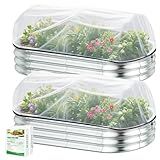 2 Packs Garden Netting Pest Barrier for Raised Beds, Plant Cover Net with Adjustable Drawstring, Plant Cover Net -UV - Resistant, Protect for Vegetables, Fruit & Flower Protection (Black Drawstring)