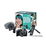 Canon EOS R10 Content Creator Kit, Mirrorless Vlogging Camera with RF-S18-45mm F4.5-6.3 is STM Lens, Tripod and Stereo Microphone, 24.2 Megapixel CMOS (APS-C) Sensor, 4K Video, Black