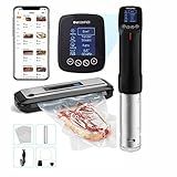 INKBIRD WIFI Sous Vide Cooker ISV-100W Bundle with INK-VS01 Vacuum Sealer Machine | 1000W Sous-Vide Cooker Immersion Circulator with 14 Preset Recipes on APP and Thermal Immersion with Timer