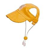 Pet Dog Baseball Cap, Cat Hat, Cat Dog Sun Cap with Ear Holes, Adjustable Puppy Outdoor Sun Hat (Yellow, Small)