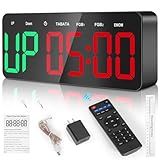 Samshow Gym Timer - Large Digital Gym Interval Workout for Fitness Enthusiast | 6 Display Modes Gym Timer Clock for Home Gym Garage Living Room Classroom Office