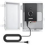 CAMWAY Bluetooth 5.0 Power Amplifier for Outdoor Speakers 4-8 Ohms - Peak Power 200W+200W Home Party Audio Stereo Bluetooth Amplifier Receiver with Waterproof Mount Box,Pro TPA3221 Chip Clear Sound